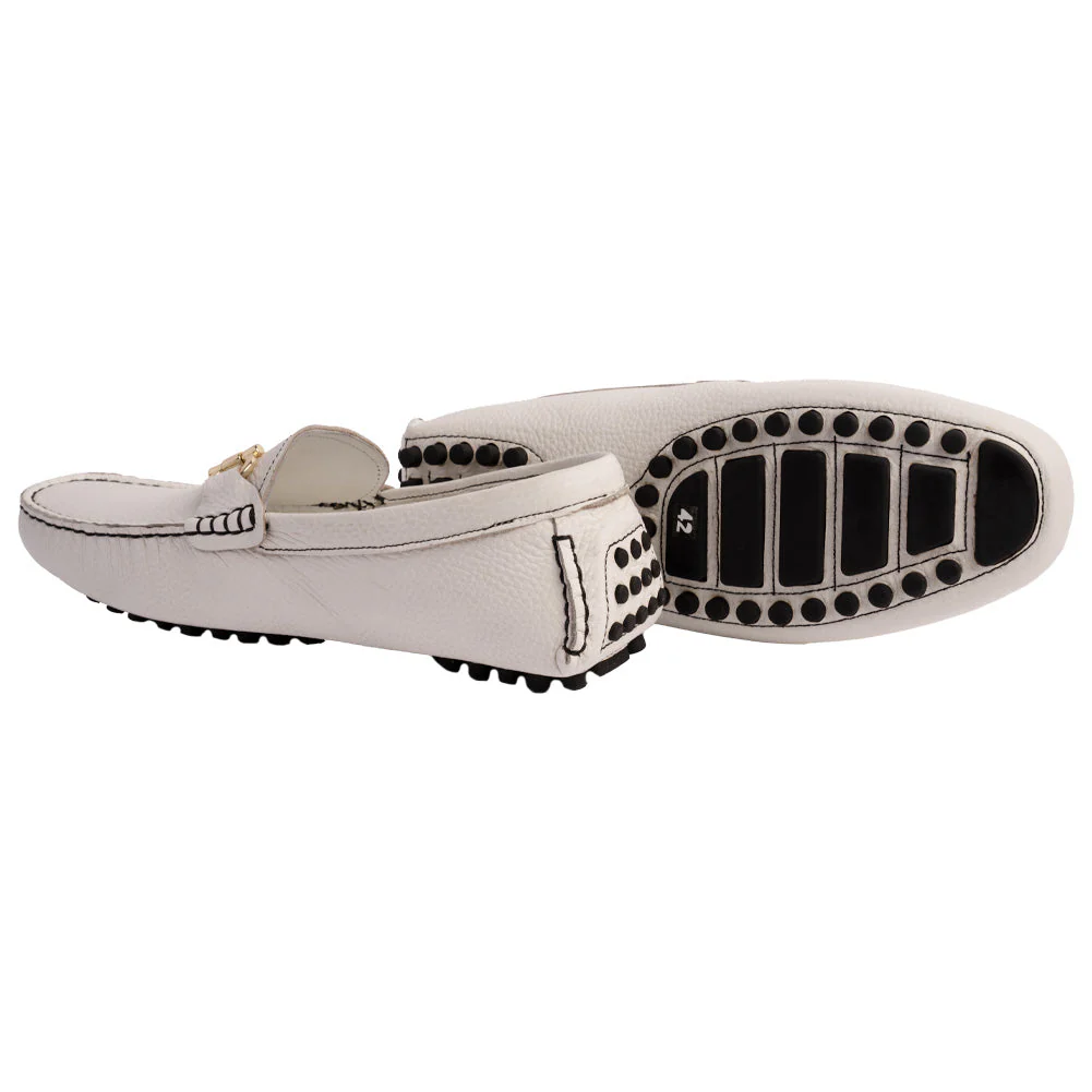P000911- Palm Beach -Driving shoe White - Image 3