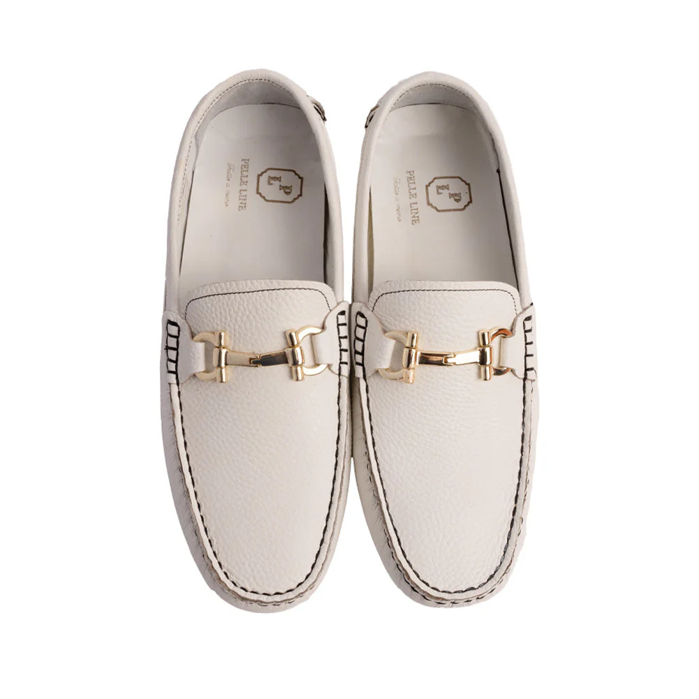 P000911- Palm Beach -Driving shoe White - Image 4