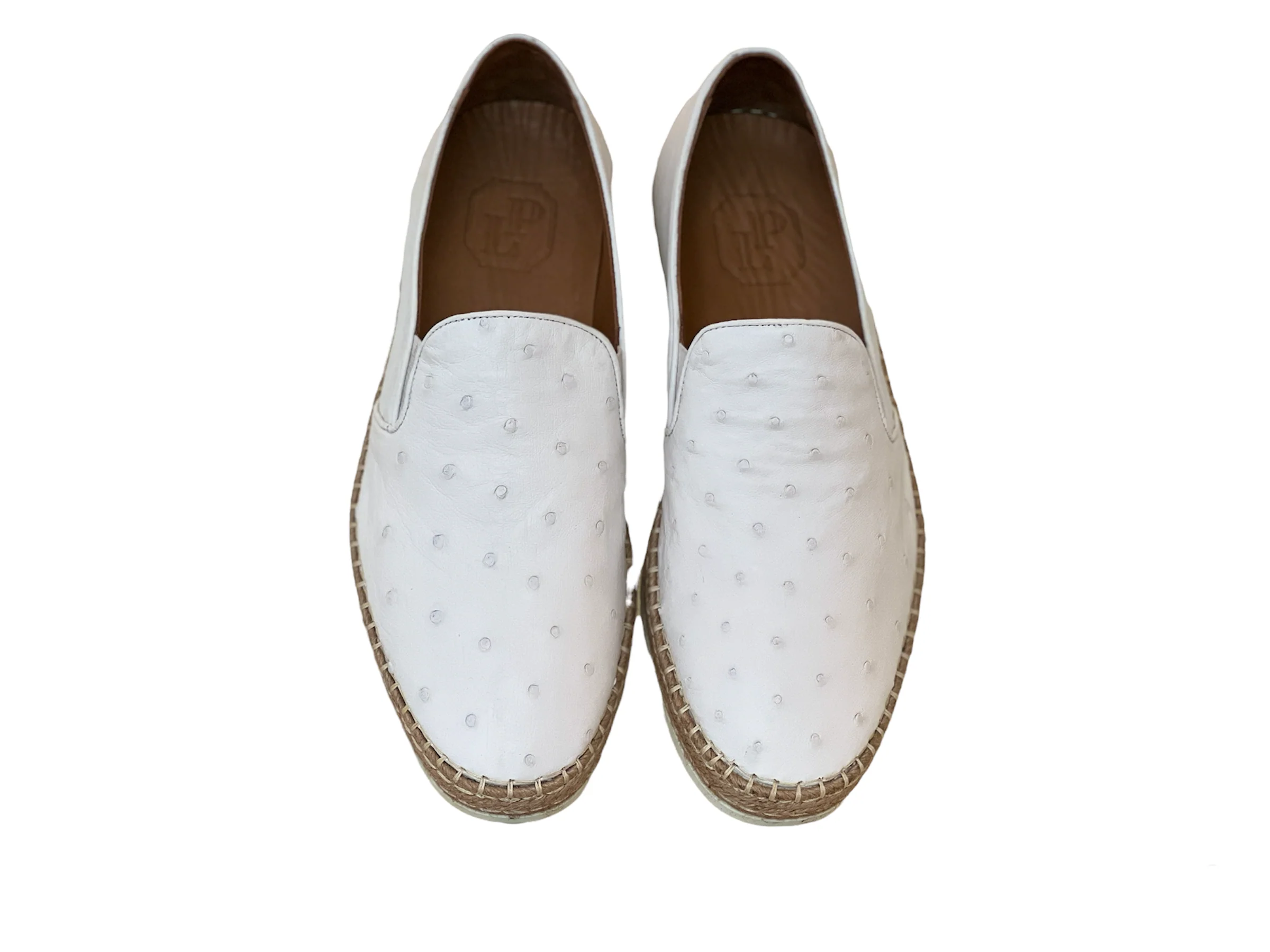 P012 San Remo Genuine Ostrich Sport Loafer- White - Image 4