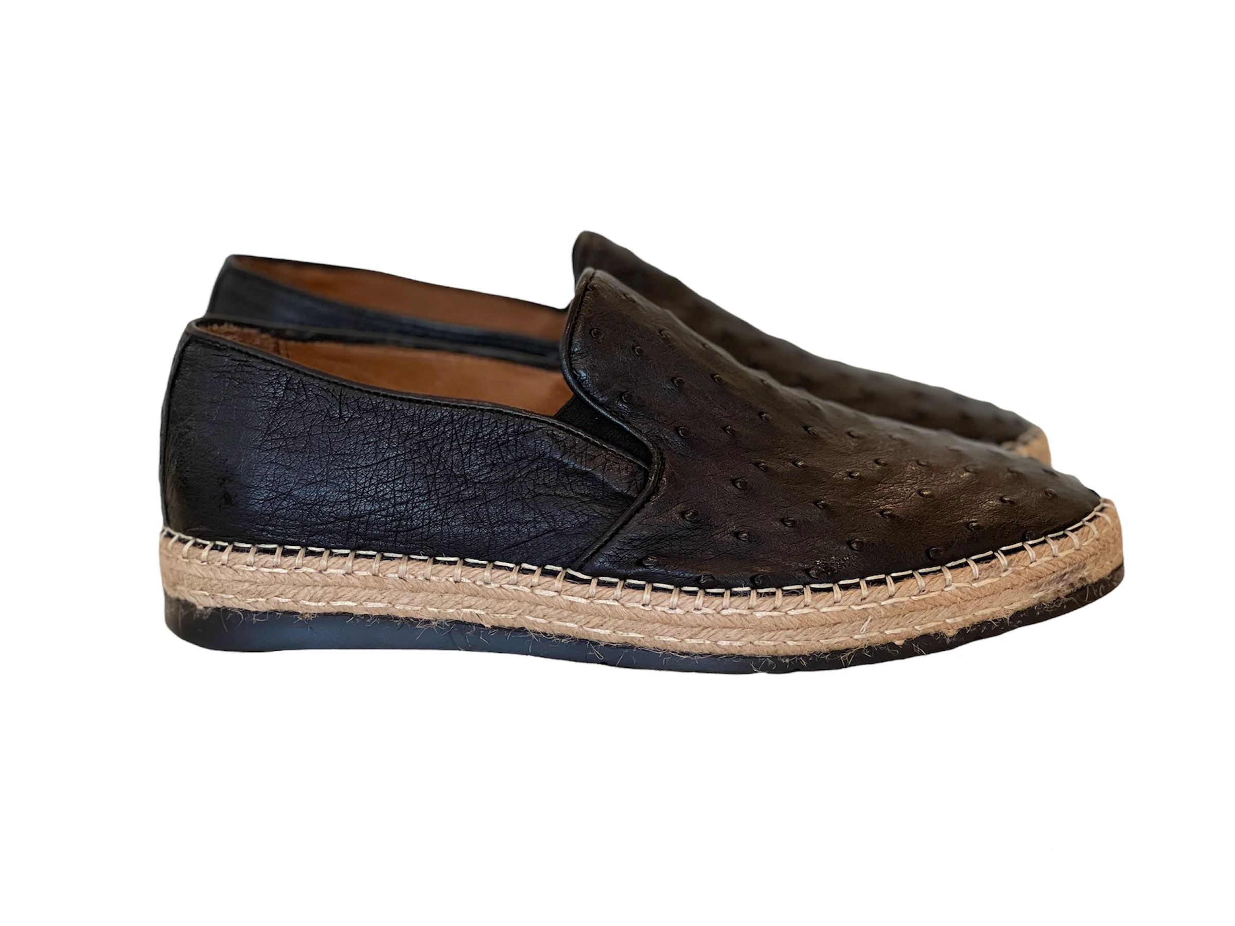 P01201 San Remo Genuine Ostrich Sport Loafer- Black - Image 2