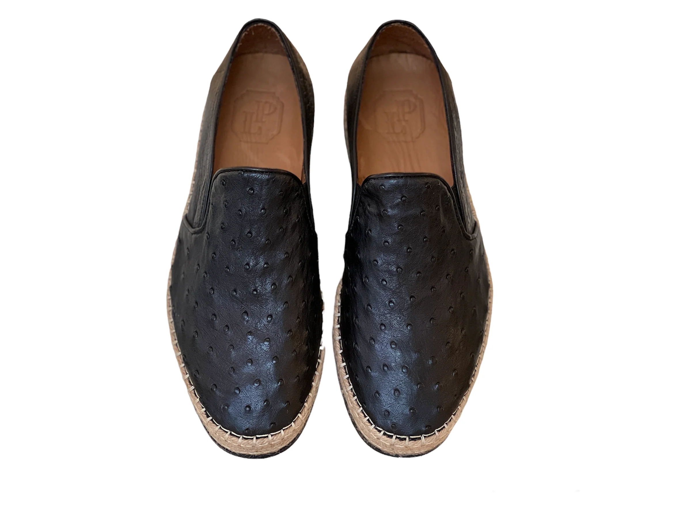 P01201 San Remo Genuine Ostrich Sport Loafer- Black - Image 4