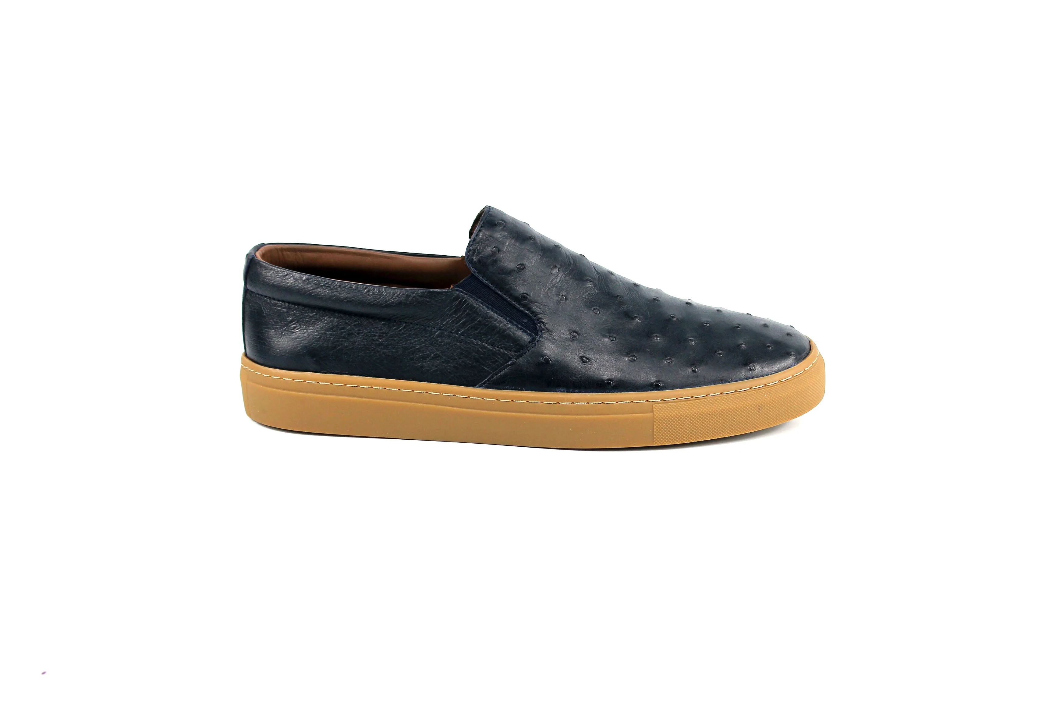 P01302 Grafton Genuine Ostrich Fashion Loafer- Navy - Image 2