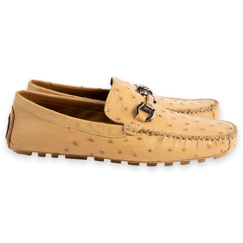 P01401 Palm Beach Genuine Ostrich Driver- Beige - Image 2