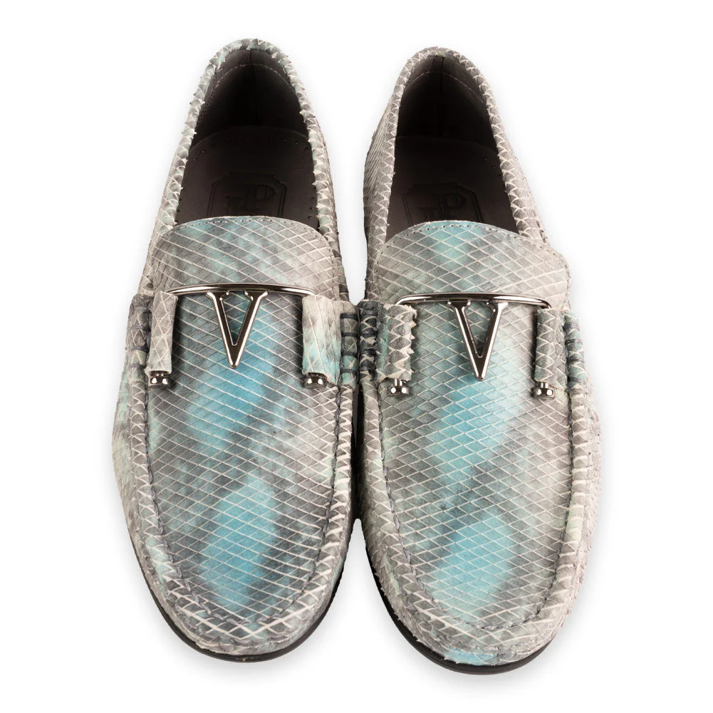 P0211 -3218 Python Print V buckle- Multi Blue - Image 4