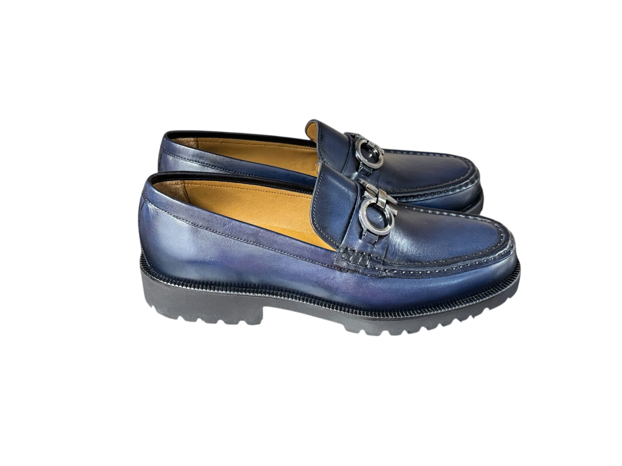 P042 Newport- Navy Buckle Loafer - Image 2