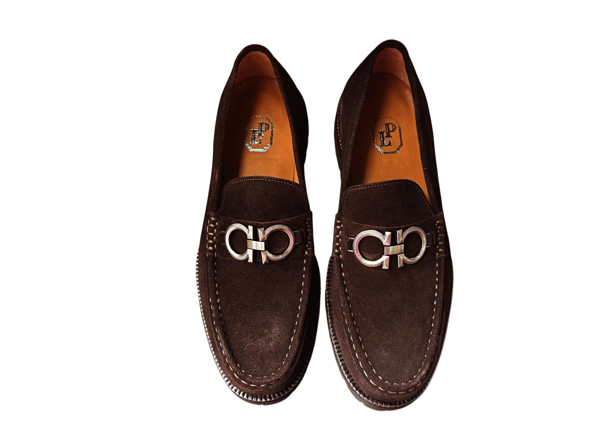 P043 Newport- Brown Buckle Suede Loafer - Image 3