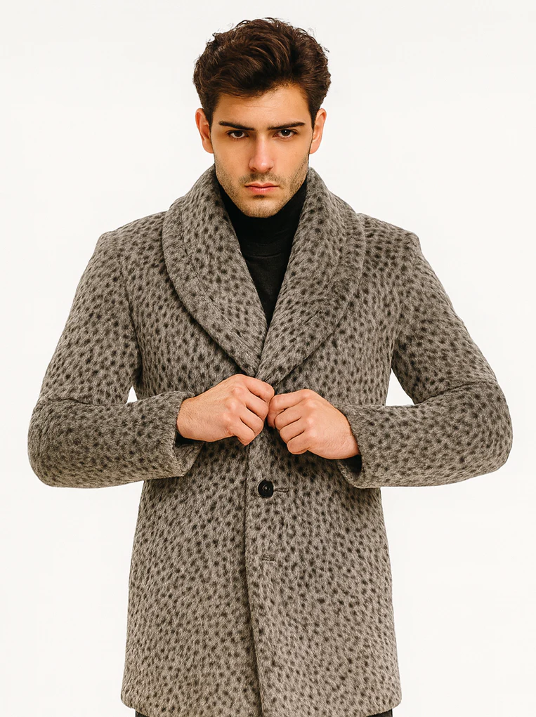 Pimp Coat for Men – 1920s Gangster Leopard Faux Fur Full Length Overcoat - Image 8