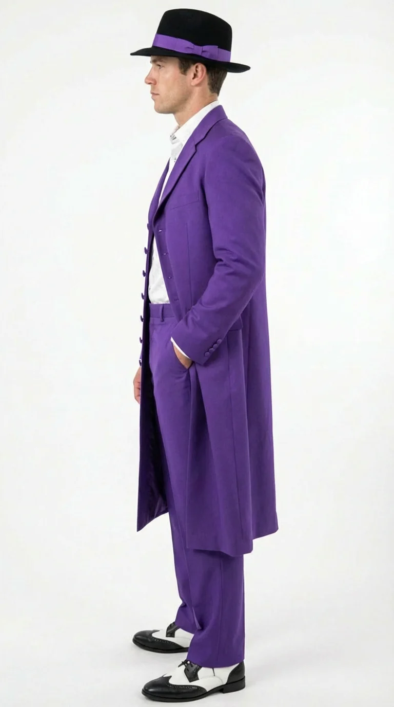 Pimp Halloween Joker Costume Purple Zoot Suit for Men - Image 3