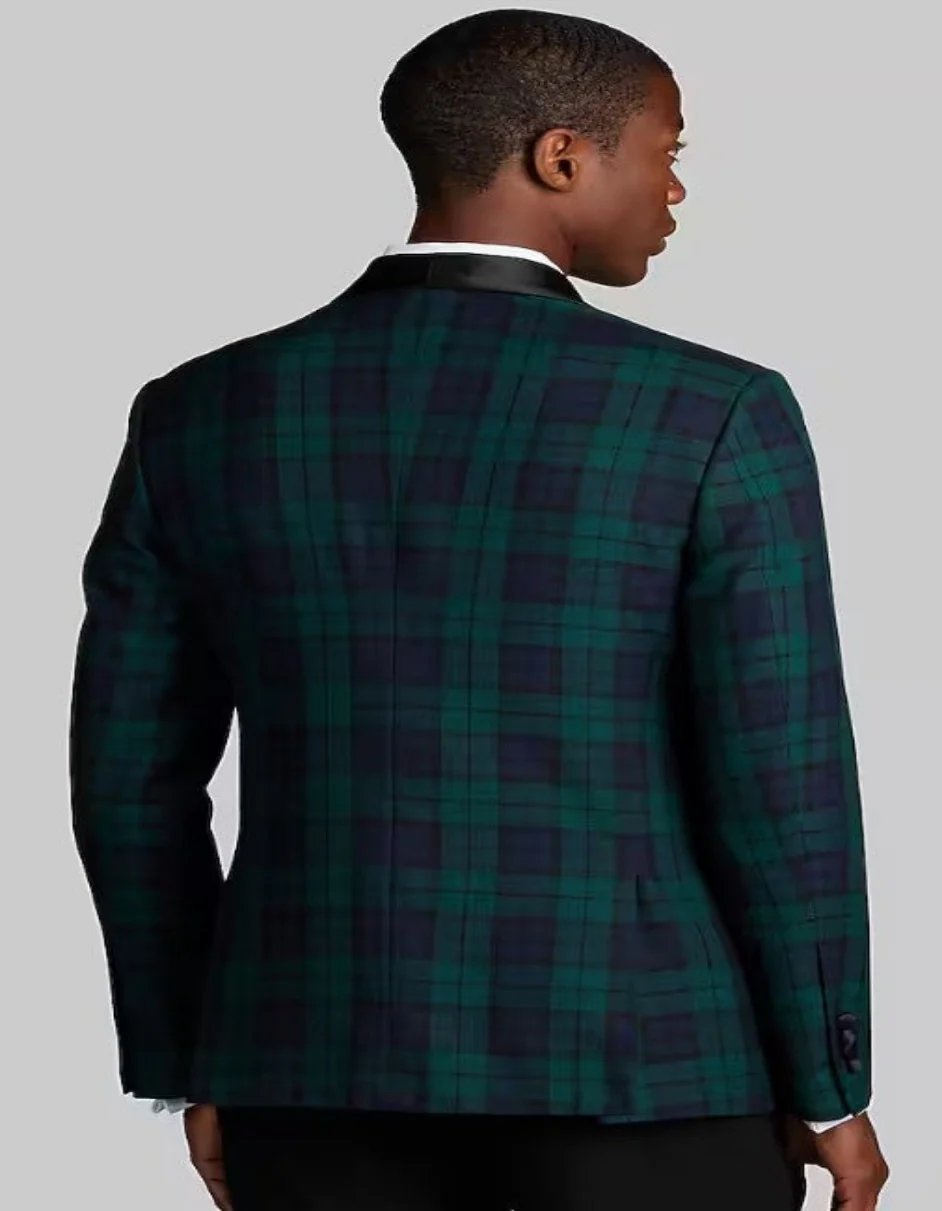 Plaid Dinner Jacket - Green Tartan Sportcoat - Image 2