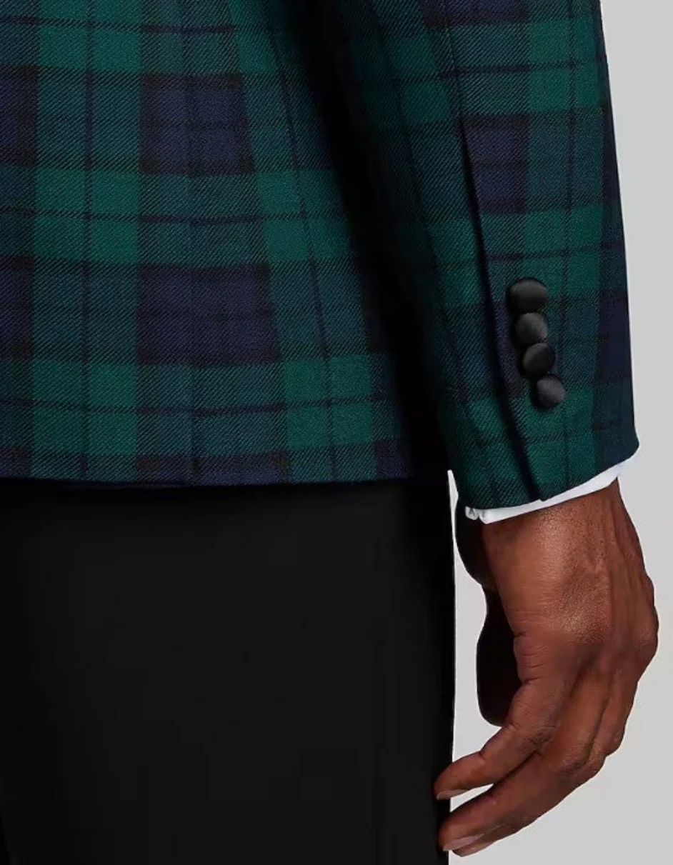 Plaid Dinner Jacket - Green Tartan Sportcoat - Image 3