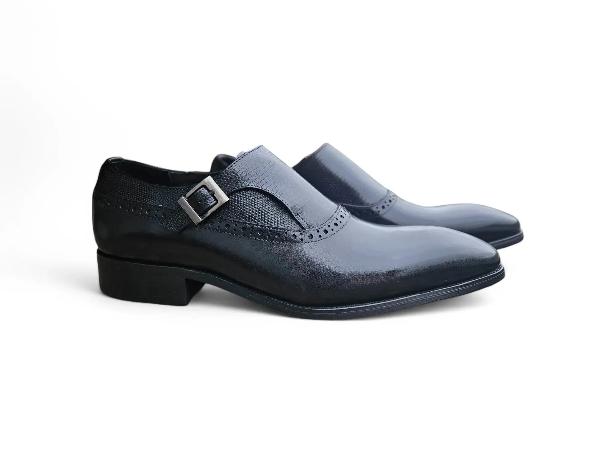 Plain Toe Single Monk Loafer - Image 8