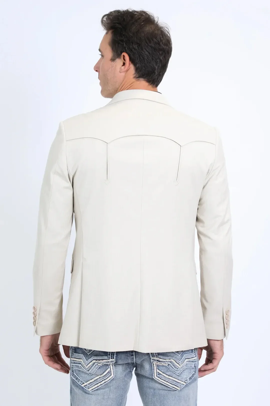Platini Beige Western Sport Coat for Men – Light Tone Frontier Jacket - Image 4