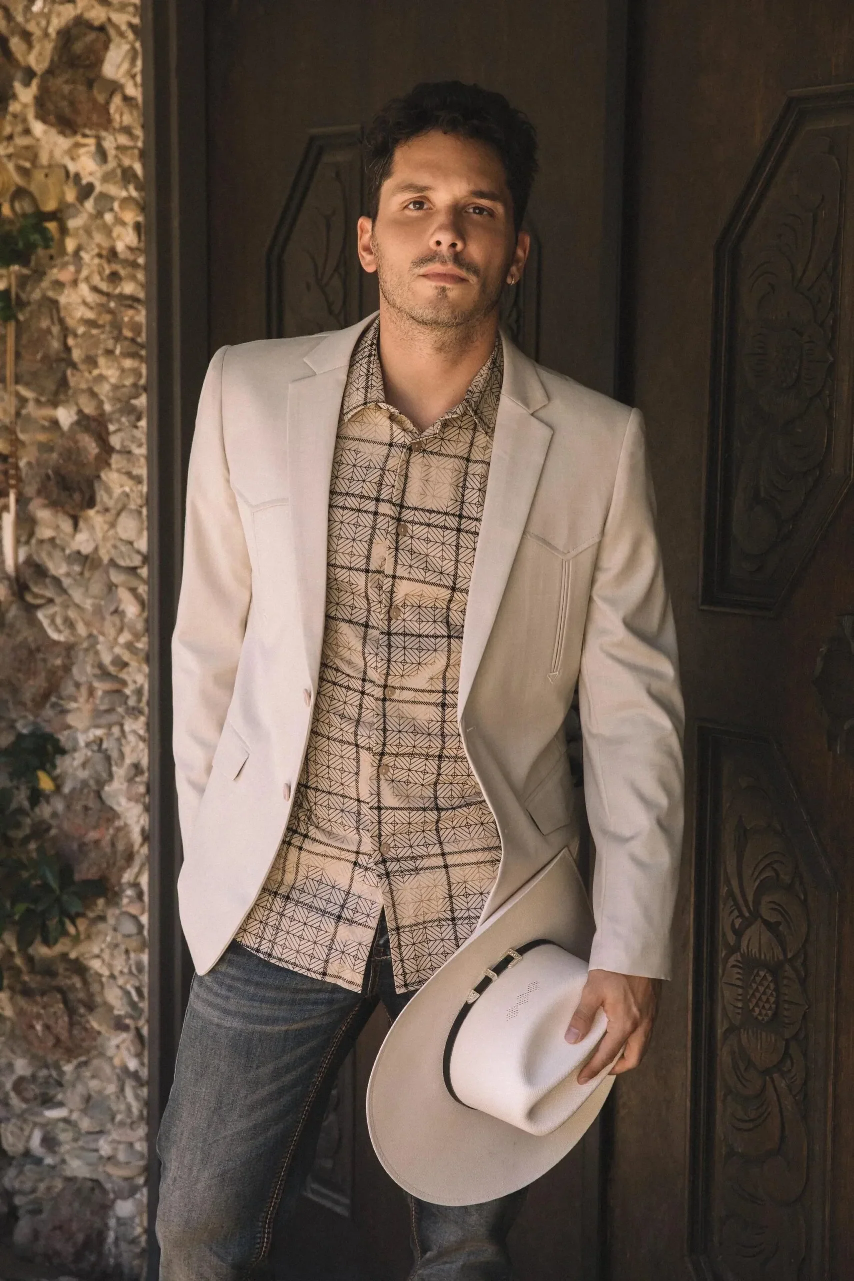 Platini Beige Western Sport Coat for Men – Light Tone Frontier Jacket - Image 7