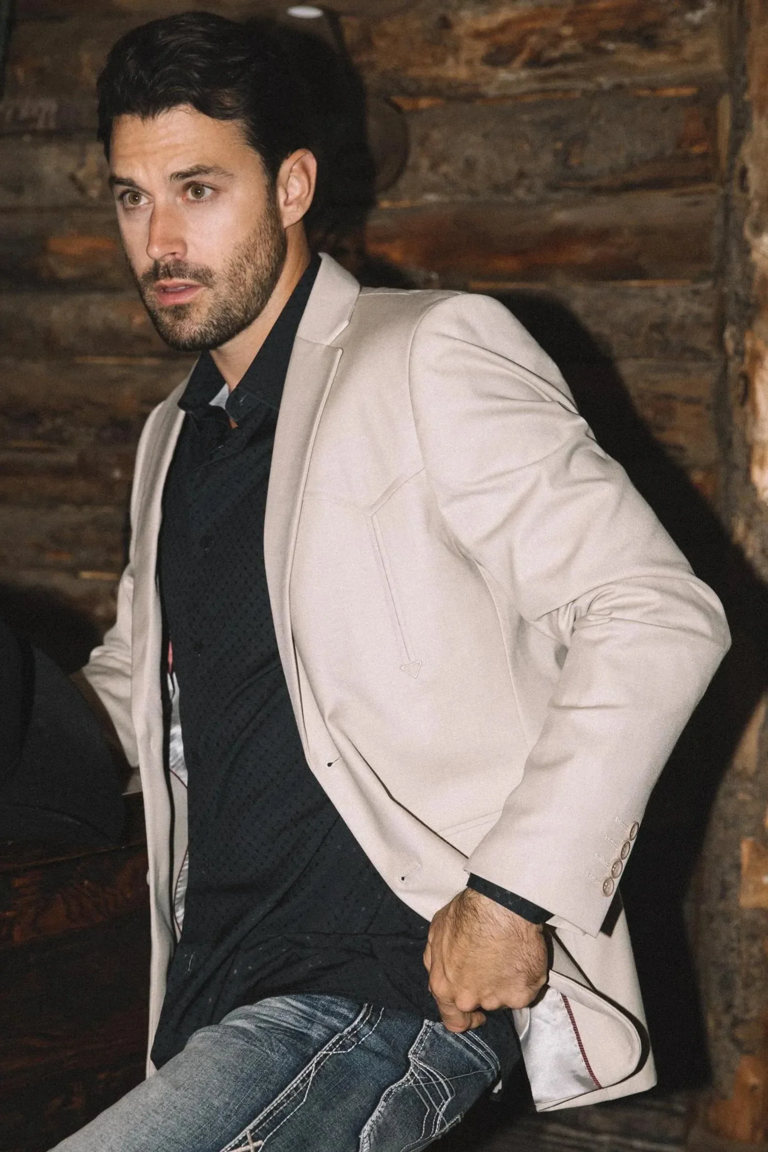 Platini Beige Western Sport Coat for Men – Light Tone Frontier Jacket - Image 8