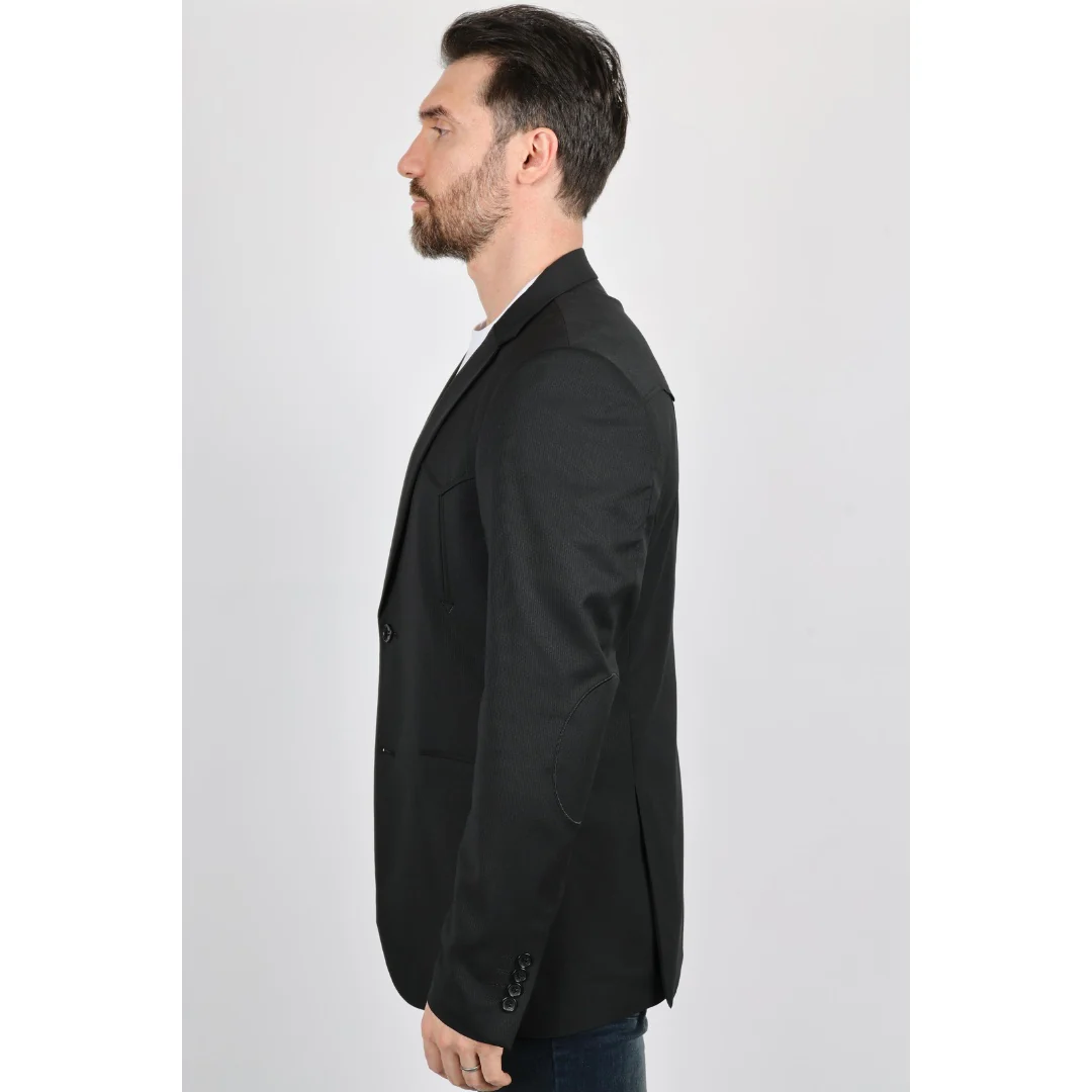 Platini Black Western-Style Sport Coat for Men with Elbow Patches - Image 5