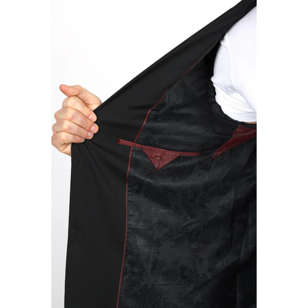 Platini Black Western-Style Sport Coat for Men with Elbow Patches - Image 6