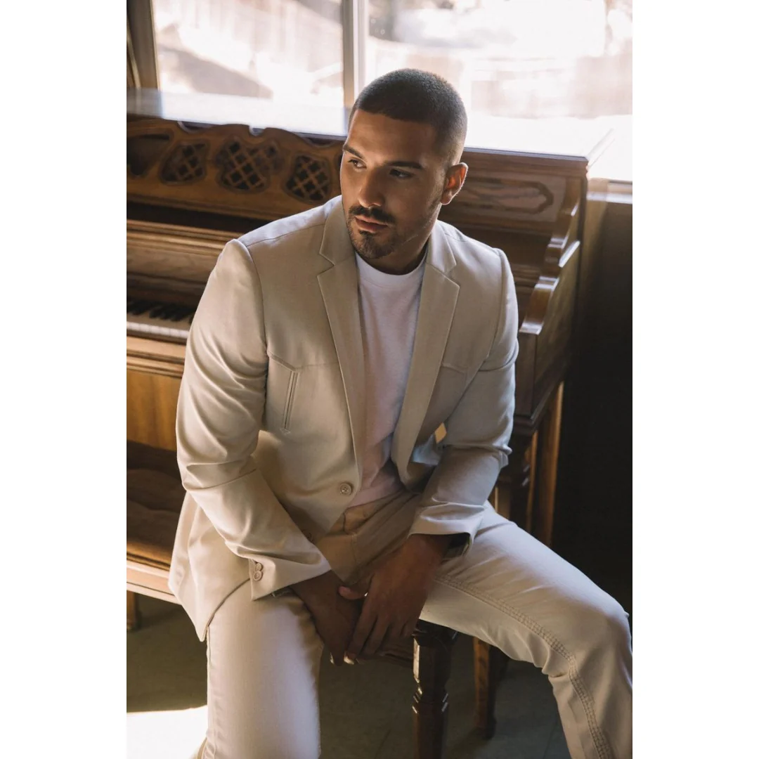 Platini Men’s Beige Western Blazer with Double Button Closure - Image 8