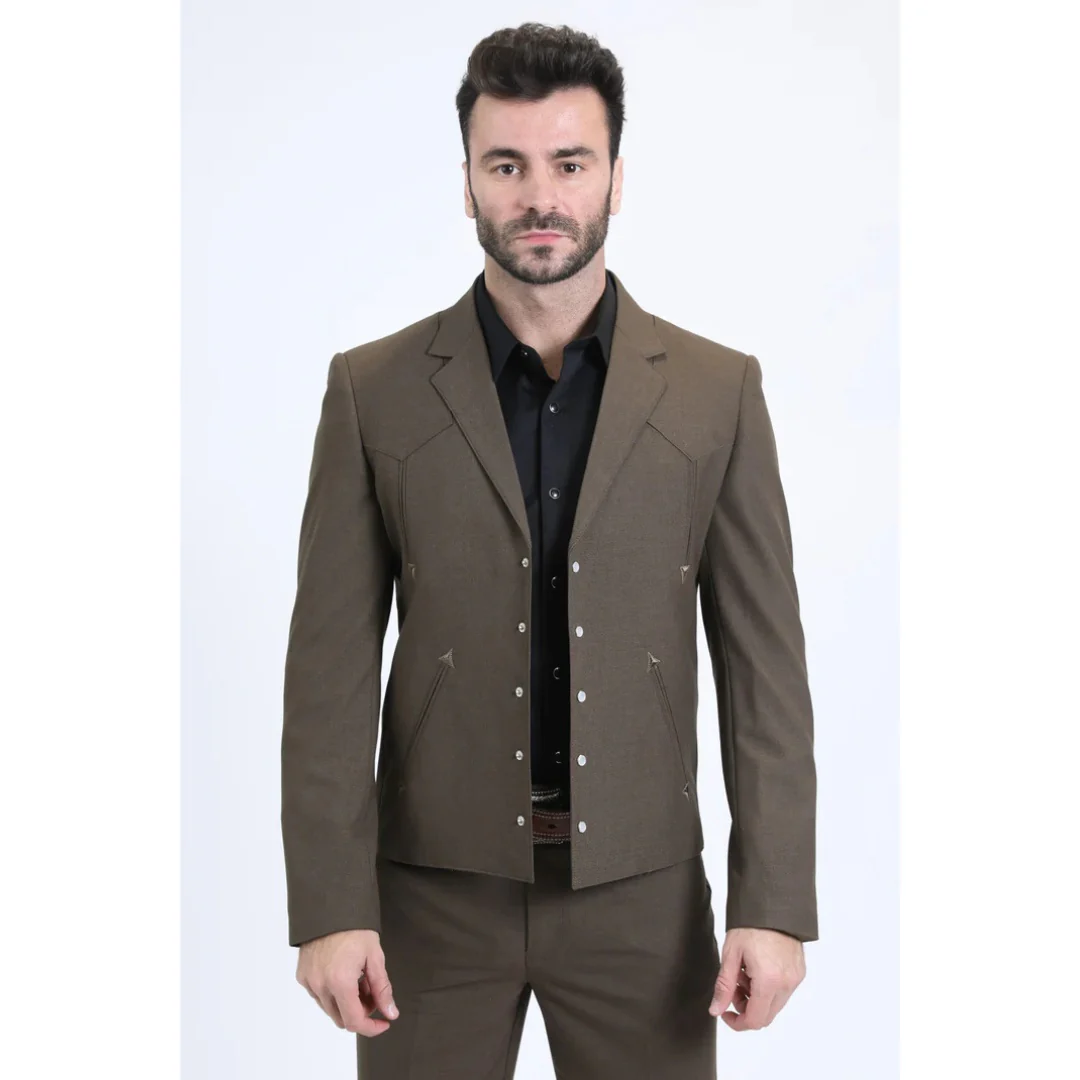 Platini Men’s Brown Western-Inspired Sport Suit - Image 2
