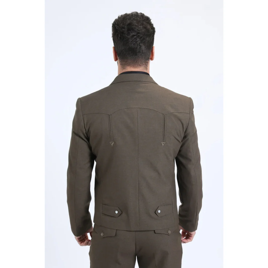 Platini Men’s Brown Western-Inspired Sport Suit - Image 3