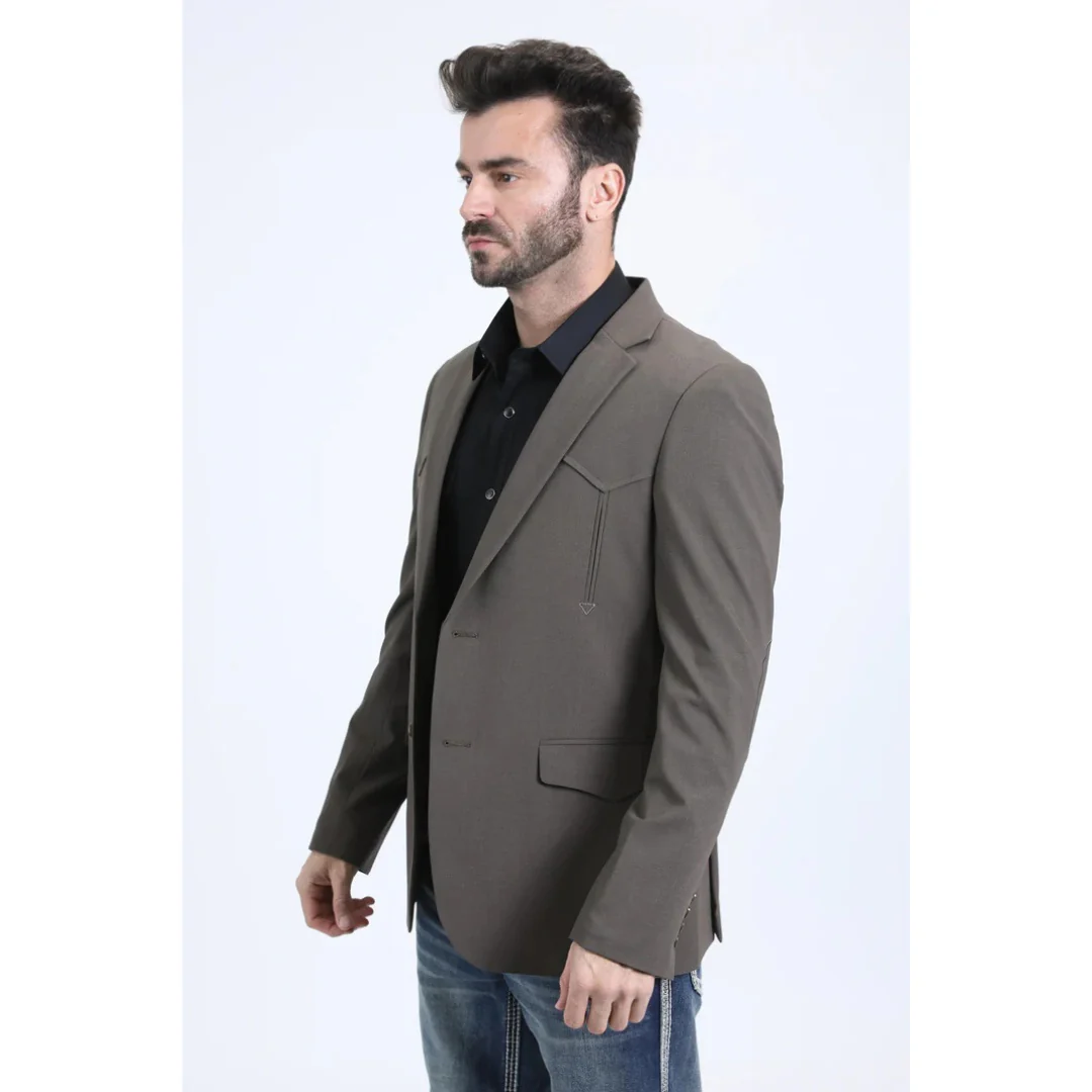 Platini Men’s Double-Breasted Western Blazer in Dark Brown - Image 2