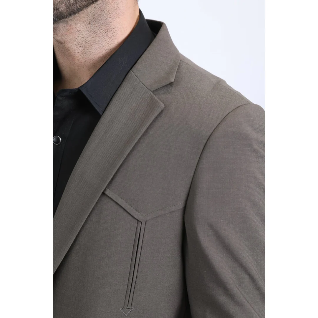 Platini Men’s Double-Breasted Western Blazer in Dark Brown - Image 4