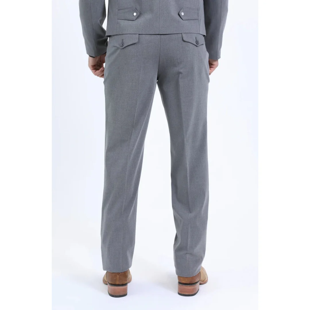Platini Men’s Grey Western-Inspired Sport Suit Set - Image 3
