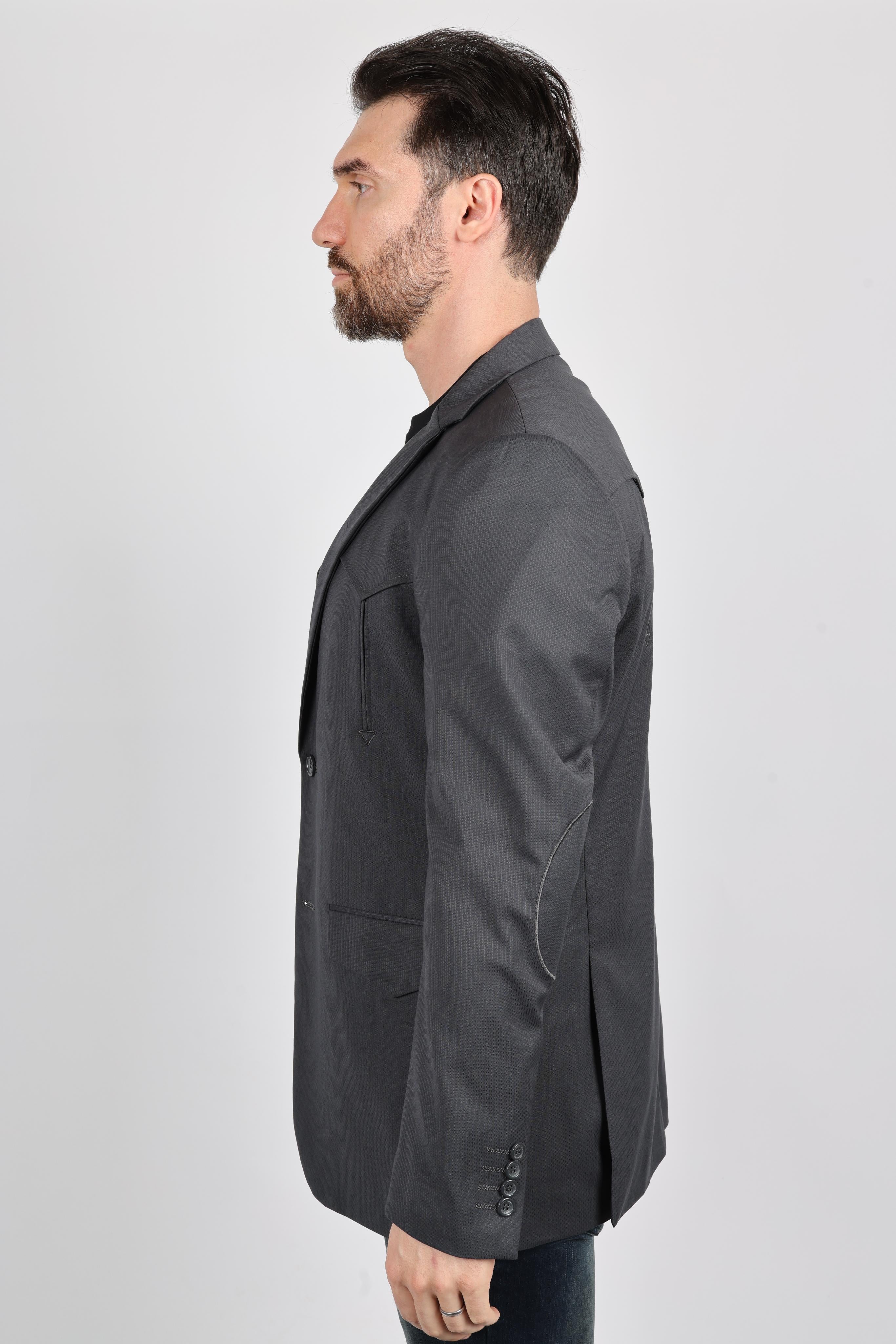 Platini Men’s Western Style Sport Coat with Elbow Patches – Charcoal Black - Image 6