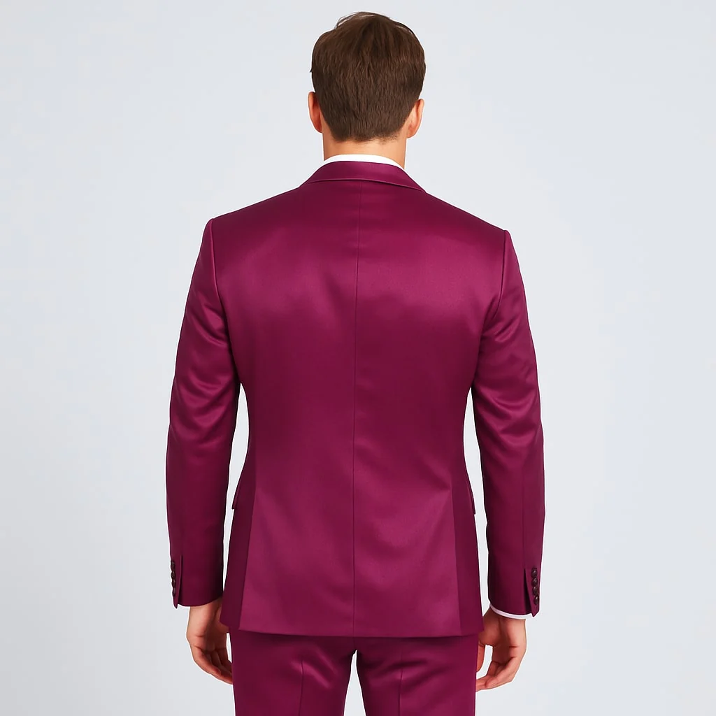 Purple Satin Tuxedo Set – 4-Piece Statement for Weddings & Proms - Image 3