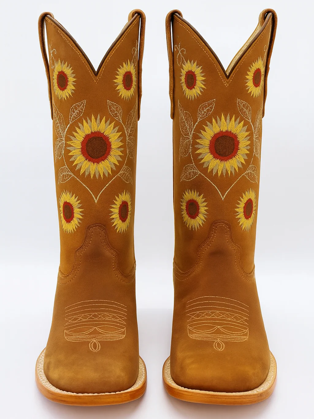 Kids Sunflower Square Toe Cowgirl Boots - Image 2