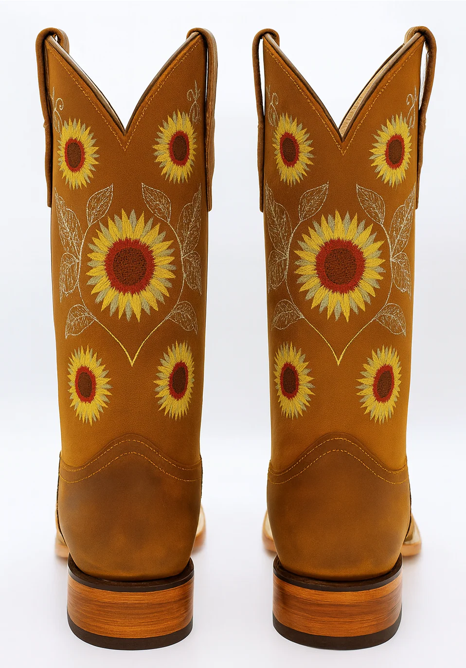 Kids Sunflower Square Toe Cowgirl Boots - Image 3