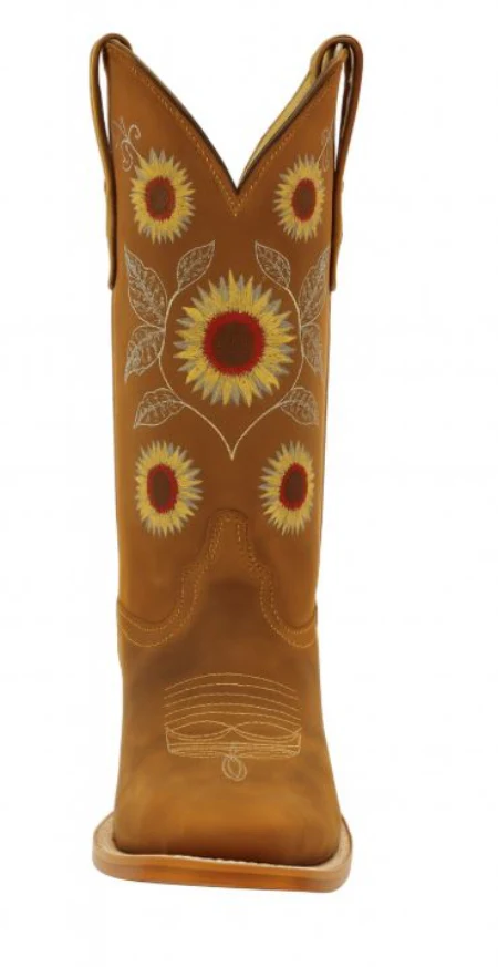 Kids Sunflower Square Toe Cowgirl Boots - Image 4