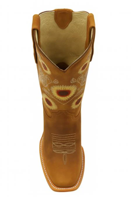 Kids Sunflower Square Toe Cowgirl Boots - Image 5