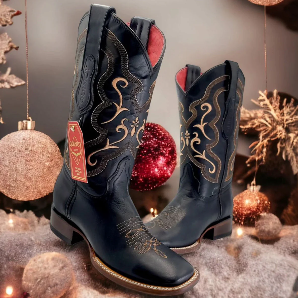 Women's Black Cowboy Boots - Image 2