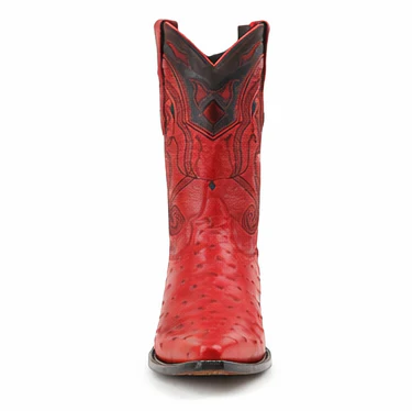 Red Ostrich Boots Pointy Toe - Image 5