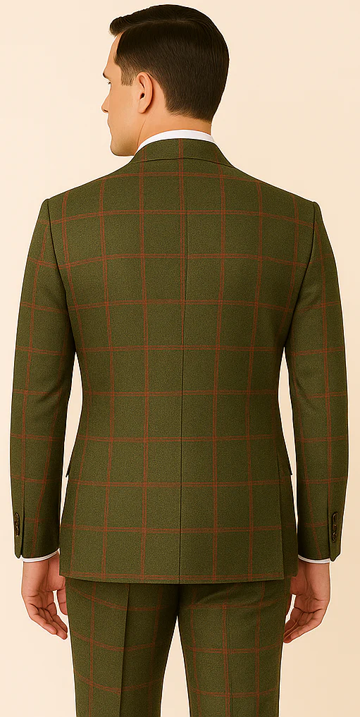Refined Mens Suit in Rich Green – Double-Breasted Design - Image 4