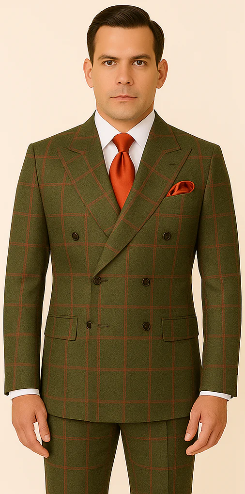 Refined Mens Suit in Rich Green – Double-Breasted Design - Image 5