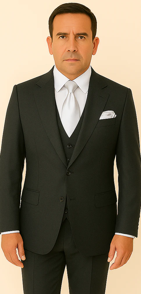 Rossi Man BOND RM1779 Slim Fit 3-Piece Black Suit – Tailored Formalwear for Men - Image 5
