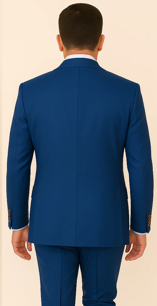 Rossi Man BOND RM1780 Slim Fit 3-Piece Suit – Modern Royal Blue Suit for Men - Image 2