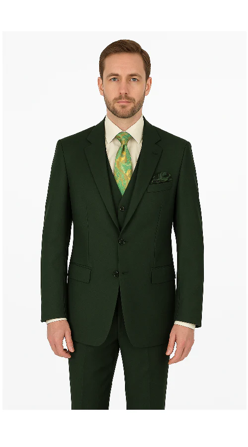 Rossi Man ELI RM117 – Classic 3-Piece Men’s Suit in Hunter Green - Image 2