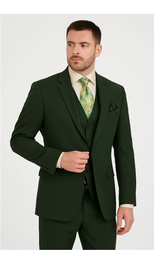 Rossi Man ELI RM117 – Classic 3-Piece Men’s Suit in Hunter Green - Image 5