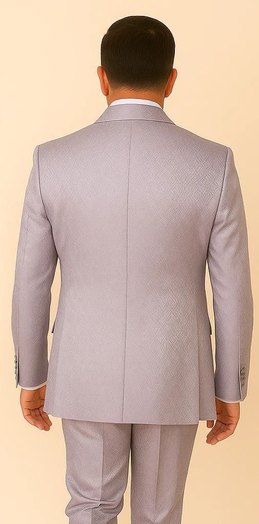 Rossi Man FORD RM1915 – Men's Slim Fit 3-Piece Suit in Silver - Image 2