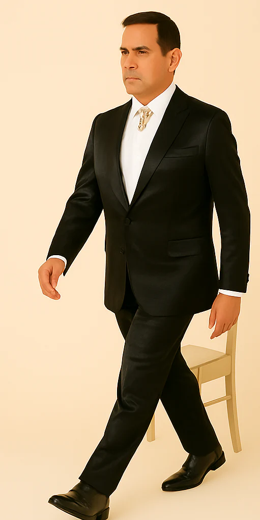 Rossi Man LEO RM1600 – Black Slim Fit 3-Piece Suit for Men | Timeless Classic Formalwear - Image 2