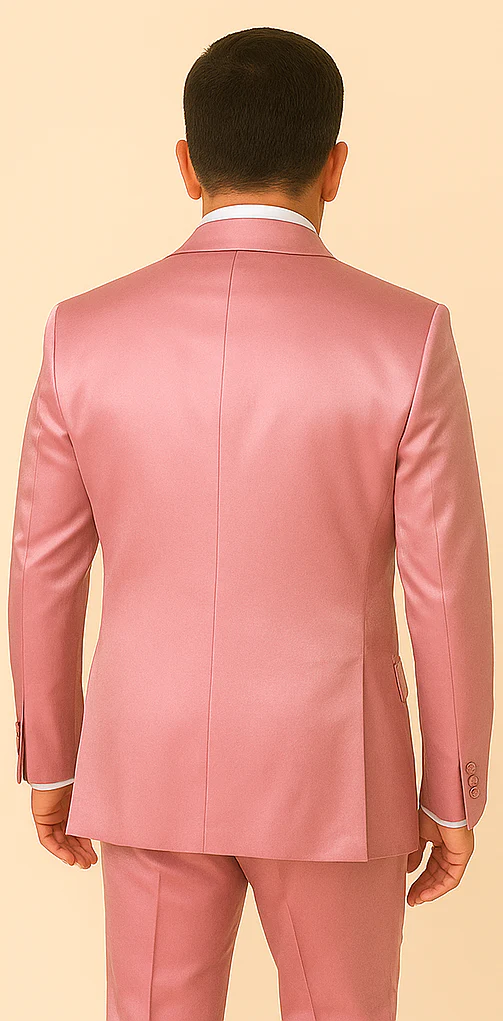 Rossi Man LEO RM1602 – Men's 3-Piece Slim Fit Suit in Pink | Modern Classic Formalwear - Image 2
