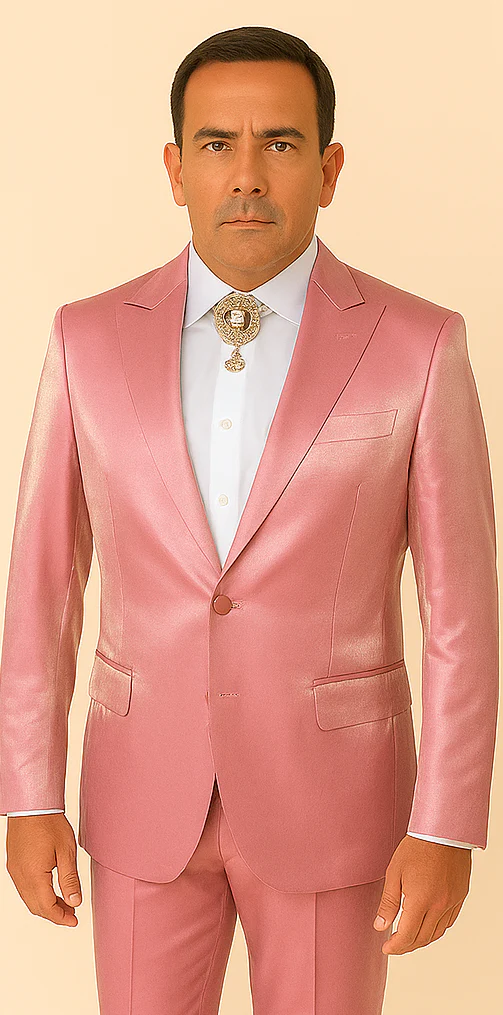 Rossi Man LEO RM1602 – Men's 3-Piece Slim Fit Suit in Pink | Modern Classic Formalwear - Image 5