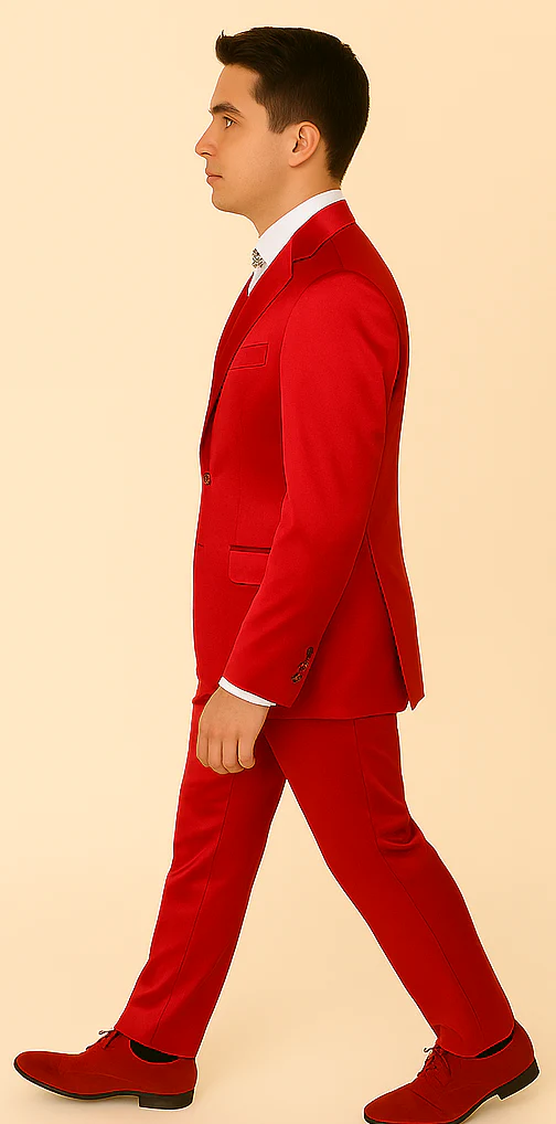 Rossi Man LEO RM1621 – Red Slim Fit 3-Piece Designer Suit for Men - Image 3