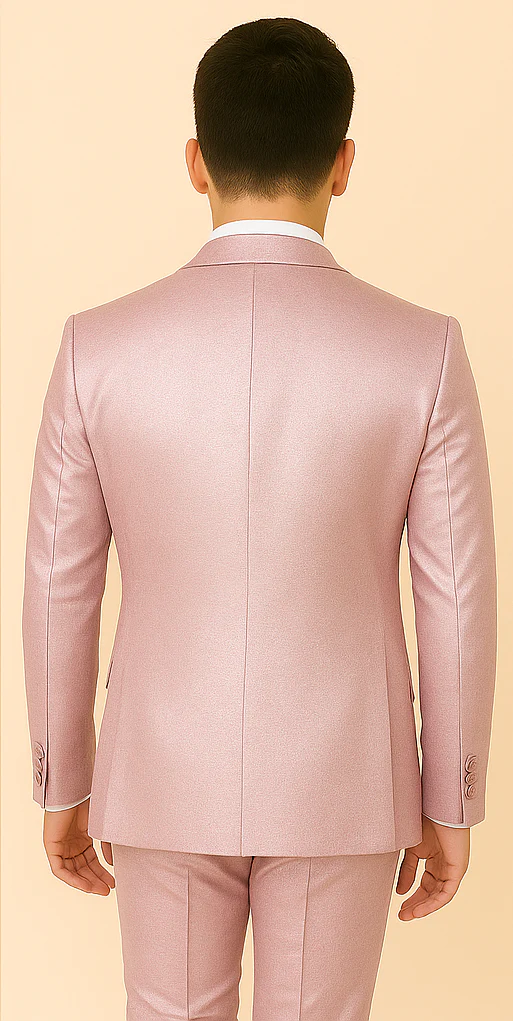 Rossi Man LEO RM1641 – Pink Shimmer Slim Fit 3-Piece Suit for Men - Image 2