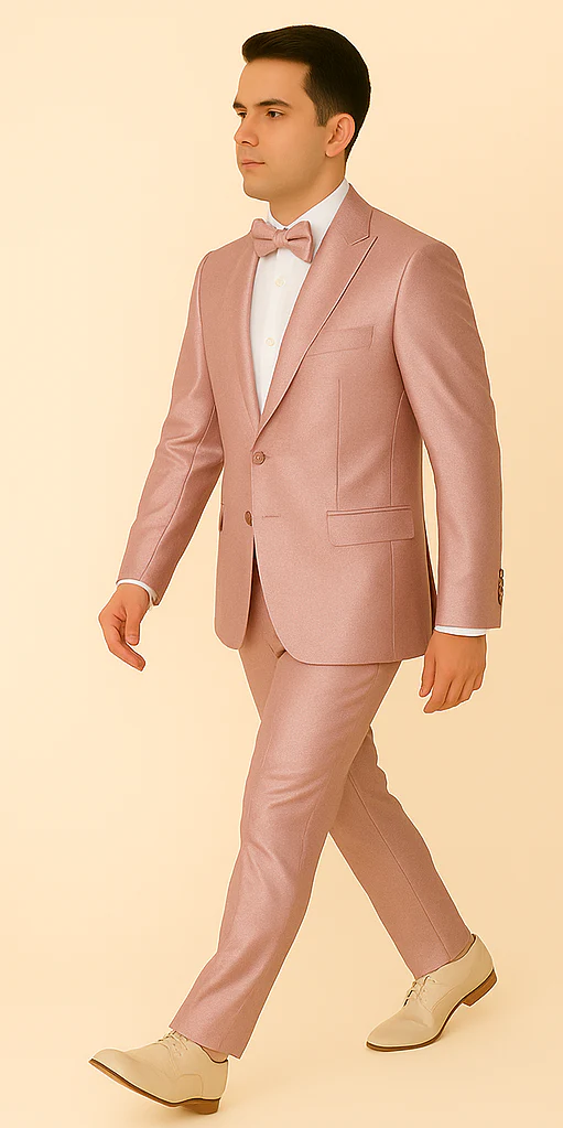 Rossi Man LEO RM1641 – Pink Shimmer Slim Fit 3-Piece Suit for Men - Image 4
