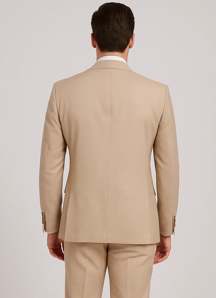 Rossi Man Max RM1391 – Slim Fit 3-Piece Men’s Suit in Solid Beige - Image 3