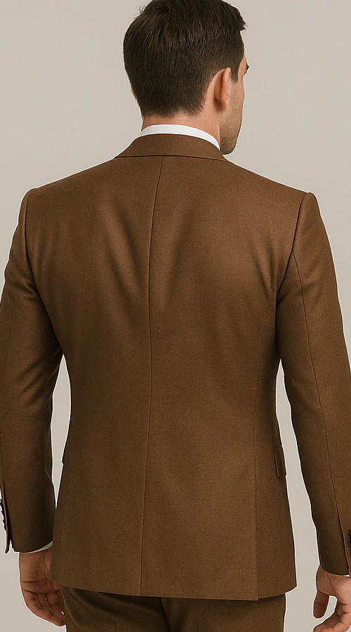 Rossi Man Max RM1392 – Slim Fit 3-Piece Men’s Suit in Solid Brown - Image 3