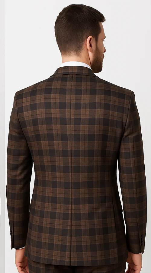 Rossi Man MAX RM1735 Slim Fit 3-Piece Brown Suit – Modern Formalwear for Men - Image 3